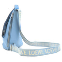 ロエベ LOEWE アントン スリング ショルダーバッグ ブルー レザー ボディバッグ シルバー金具