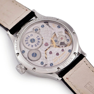 腕時計 エベラール Eberhard トラベルセトロ ヴィトレ 21020VZ 手巻き メンズ ホワイト スモールセコンド アラビア ラウンド
