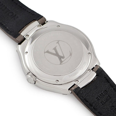 腕時計 ルイヴィトン LOUIS VUITTON フィフティファイブ オートマティック Q6G201 自動巻き メンズ シルバー 青針 サンレイ 日本限定