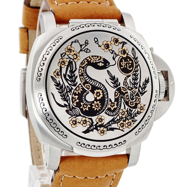 腕時計 パネライ PANERAI ルミノール シーランド イヤー・オブ・ザ・スネーク PAM00842 O番 自動巻き メンズ O番 彫金 干支 巳 限定