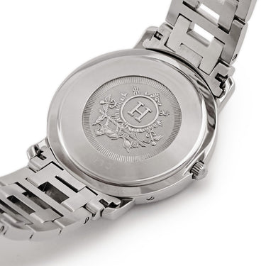 腕時計 エルメス HERMES クリッパー CL6.710 クオーツ メンズ OH済 ブラック 黒 デイト アラビア ラウンド
