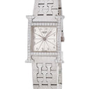 腕時計 エルメス HERMES Hウォッチ PM HH1.230 クオーツ レディース 純正ダイヤ ラムサス ギョーシェ H型 アラビア スクエア