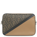 フェンディ FENDI ダイアゴナル カメラケース 7M0286 ブラウン×ブラック PVCコーティングキャンバス レザー ショルダーバッグ シルバー金具 ズッカ FFロゴ