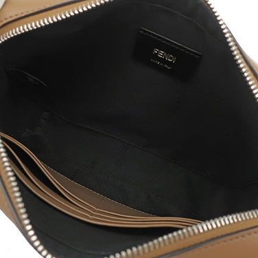 フェンディ FENDI ダイアゴナル カメラケース 7M0286 ブラウン×ブラック PVCコーティングキャンバス レザー ショルダーバッグ シルバー金具 ズッカ FFロゴ