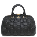 グッチ GUCCI GGマトラッセ ミニ ボストン 702242 ブラック レザー 2WAYバッグ ゴールド金具 ハンドバッグ ショルダー
