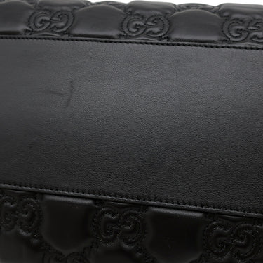 グッチ GUCCI GGマトラッセ ミニ ボストン 702242 ブラック レザー 2WAYバッグ ゴールド金具 ハンドバッグ ショルダー