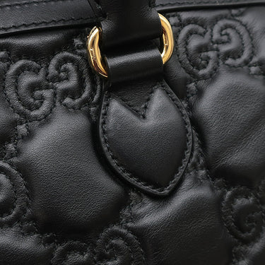 グッチ GUCCI GGマトラッセ ミニ ボストン 702242 ブラック レザー 2WAYバッグ ゴールド金具 ハンドバッグ ショルダー