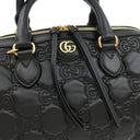 グッチ GUCCI GGマトラッセ ミニ ボストン 702242 ブラック レザー 2WAYバッグ ゴールド金具 ハンドバッグ ショルダー