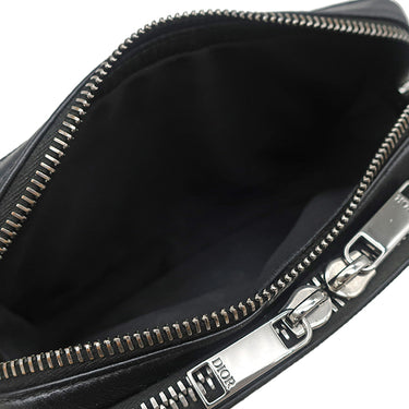 クリスチャン・ディオール Christian Dior CDダイヤモンド メッセンジャー ポーチ 2ESBC119DCO_H43E ブラック PVC レザー ショルダーバッグ シルバー金具 カード入れ