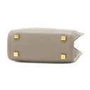フェンディ FENDI サンシャイン ショッパー ミニ 8BS051 グレージュ×ブラウン レザー 2WAYバッグ ゴールド金具 ロゴ ショルダー ミニトート