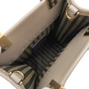 フェンディ FENDI サンシャイン ショッパー ミニ 8BS051 グレージュ×ブラウン レザー 2WAYバッグ ゴールド金具 ロゴ ショルダー ミニトート