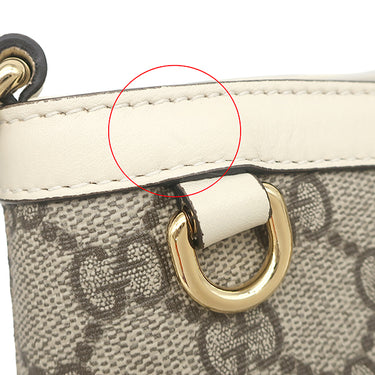 グッチ GUCCI パドロック スモール 811705 ベージュ×ホワイト GGスプリームキャンバス ショルダーバッグ ゴールド金具 チェーンショルダー
