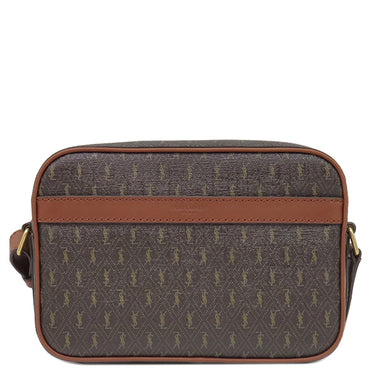 イヴ・サンローラン Yves Saint Laurent モノグラム カメラバッグ 669957 ブラウン PVC レザー ショルダーバッグ ゴールド金具 YSL