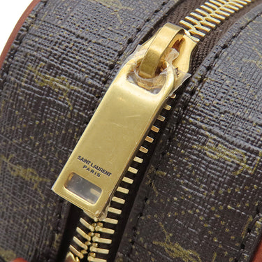 イヴ・サンローラン Yves Saint Laurent モノグラム カメラバッグ 669957 ブラウン PVC レザー ショルダーバッグ ゴールド金具 YSL