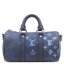 ルイヴィトン LOUIS VUITTON キーポルXS M57844 ネイビーブルー レザー 2WAYバッグ シルバー金具 ウォーターカラー モノグラム ショルダー ミニボストン