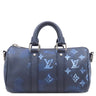 ルイヴィトン LOUIS VUITTON キーポルXS M57844 ネイビーブルー レザー 2WAYバッグ シルバー金具 ウォーターカラー モノグラム ショルダー ミニボストン