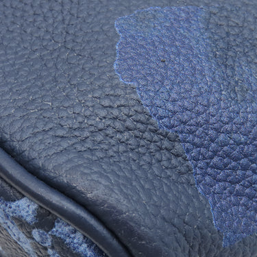 ルイヴィトン LOUIS VUITTON キーポルXS M57844 ネイビーブルー レザー 2WAYバッグ シルバー金具 ウォーターカラー モノグラム ショルダー ミニボストン
