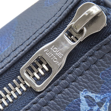 ルイヴィトン LOUIS VUITTON キーポルXS M57844 ネイビーブルー レザー 2WAYバッグ シルバー金具 ウォーターカラー モノグラム ショルダー ミニボストン