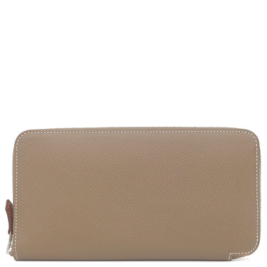 エルメス HERMES アザップロング シルクイン エトゥープ ヴォーエプソン 長財布 シルバー金具 グレージュ 水色 ラウンドジップ