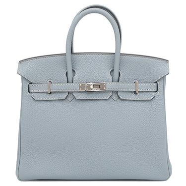 エルメス HERMES バーキン25 ブルーラン トゴ ハンドバッグ シルバー金具 青