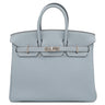エルメス HERMES バーキン25 ブルーラン トゴ ハンドバッグ シルバー金具 青
