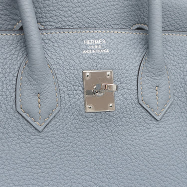 エルメス HERMES バーキン25 ブルーラン トゴ ハンドバッグ シルバー金具 青