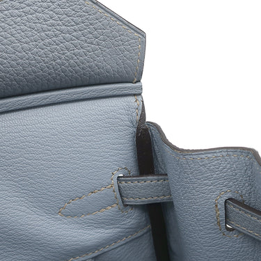 エルメス HERMES バーキン25 ブルーラン トゴ ハンドバッグ シルバー金具 青