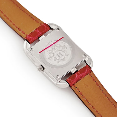 腕時計 エルメス HERMES ケープコッド PM CC1.210a クオーツ レディース 純正ダイヤ ホワイト シェル スクエア