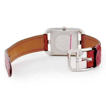 腕時計 エルメス HERMES ケープコッド PM CC1.210a クオーツ レディース 純正ダイヤ ホワイト シェル スクエア