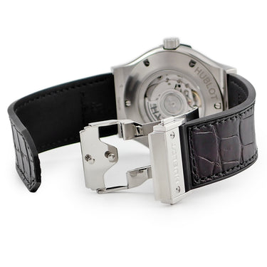 腕時計 ウブロ HUBLOT クラシックフュージョン チタニウム 511.NX.1171.LR 自動巻き メンズ ブラック デイト バー シースルーバック