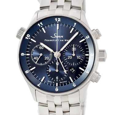 腕時計 ジン SINN フランクフルト ファイナンシャル ウォッチ 6099.B 自動巻き メンズ 青 デイト クロノグラフ ドイツ時計 限定