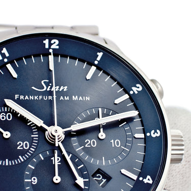 腕時計 ジン SINN フランクフルト ファイナンシャル ウォッチ 6099.B 自動巻き メンズ 青 デイト クロノグラフ ドイツ時計 限定
