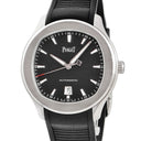 腕時計 ピアジェ PIAGET ポロ デイト G0A47014 自動巻き メンズ ブラック 黒 ギョーシェ ボーダーパターン クッション型文字盤