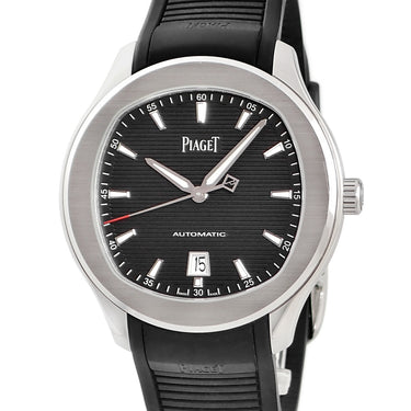 腕時計 ピアジェ PIAGET ポロ デイト G0A47014 自動巻き メンズ ブラック 黒 ギョーシェ ボーダーパターン クッション型文字盤