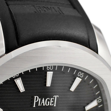 腕時計 ピアジェ PIAGET ポロ デイト G0A47014 自動巻き メンズ ブラック 黒 ギョーシェ ボーダーパターン クッション型文字盤