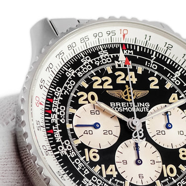 腕時計 ブライトリング BREITLING ナビタイマー コスモノート A12023 手巻き メンズ ブラック クロノグラフ 回転ベゼル 計算尺