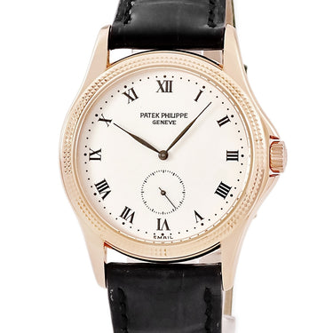 腕時計 パテックフィリップ PATEK PHILIPPE カラトラバ 5115R-001 手巻き メンズ メーカーOH済 K18RG無垢 エナメル スモールセコンド