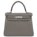 エルメス HERMES ケリー28 内縫い エタン トゴ 2WAYバッグ シルバー金具 ハンドバッグ ショルダー