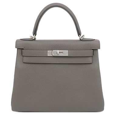 エルメス HERMES ケリー28 内縫い エタン トゴ 2WAYバッグ シルバー金具 ハンドバッグ ショルダー