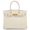 エルメス HERMES バーキン30 クレ ヴォーエプソン ハンドバッグ ゴールド金具 オフホワイト