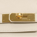 エルメス HERMES バーキン30 クレ ヴォーエプソン ハンドバッグ ゴールド金具 オフホワイト
