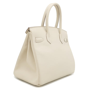 エルメス HERMES バーキン30 クレ ヴォーエプソン ハンドバッグ ゴールド金具 オフホワイト