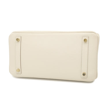 エルメス HERMES バーキン30 クレ ヴォーエプソン ハンドバッグ ゴールド金具 オフホワイト