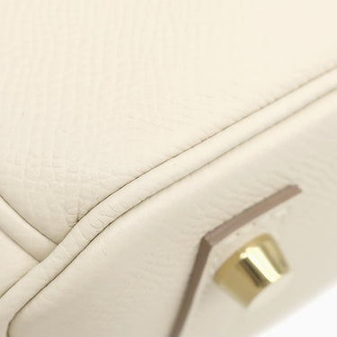 エルメス HERMES バーキン30 クレ ヴォーエプソン ハンドバッグ ゴールド金具 オフホワイト
