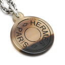 エルメス HERMES カルーゼル ブラック×シルバー GP バッファローホーン ネックレス 黒 クルードセル 馬モチーフ マンテル トグル ペンダント