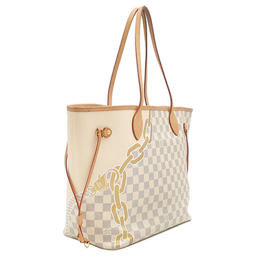 ルイヴィトン LOUIS VUITTON ネヴァーフルMM ノーティカル N40471 ダミエアズール ダミエアズールキャンバス トートバッグ ゴールド金具 ロープ チェーン