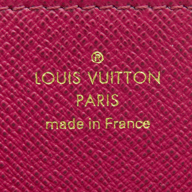 ルイヴィトン LOUIS VUITTON ジッピー ウォレット M41895 フューシャ モノグラムキャンバス 長財布 ゴールド金具 茶 ピンク ラウンドファスナー