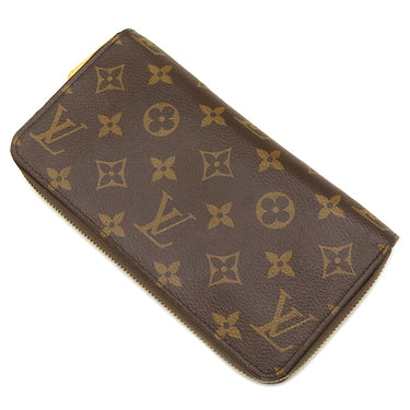 ルイヴィトン LOUIS VUITTON ジッピー ウォレット M41895 フューシャ モノグラムキャンバス 長財布 ゴールド金具 茶 ピンク ラウンドファスナー