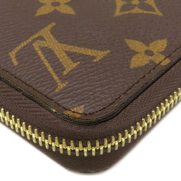 ルイヴィトン LOUIS VUITTON ジッピー ウォレット M41895 フューシャ モノグラムキャンバス 長財布 ゴールド金具 茶 ピンク ラウンドファスナー