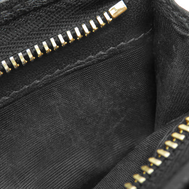 クリスチャン・ディオール Christian Dior カナ―ジュ コンパクト S01780NMJ ブラック レザー 二つ折り財布 ゴールド金具 黒 チャーム付き